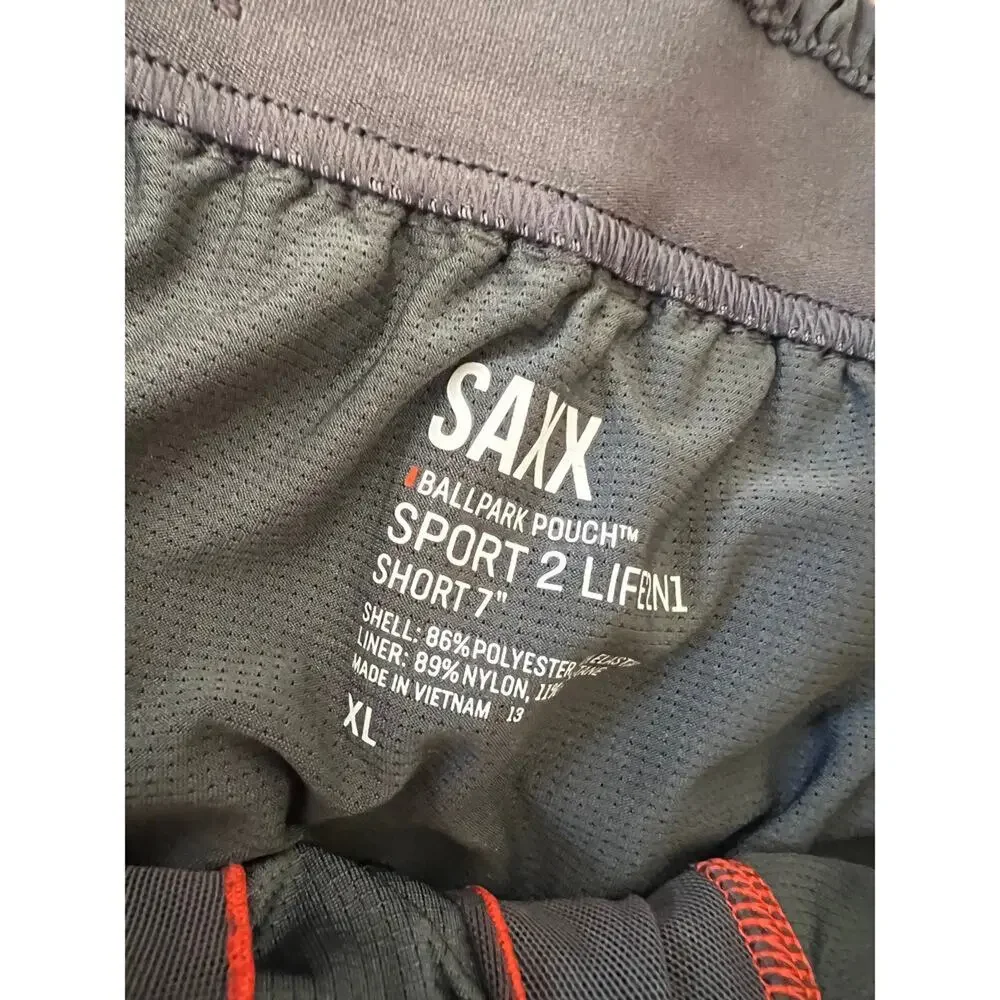 SAXX SPORT 2 LIFE 2N1 Shorts Swim Shorts, dark gray men's size XL